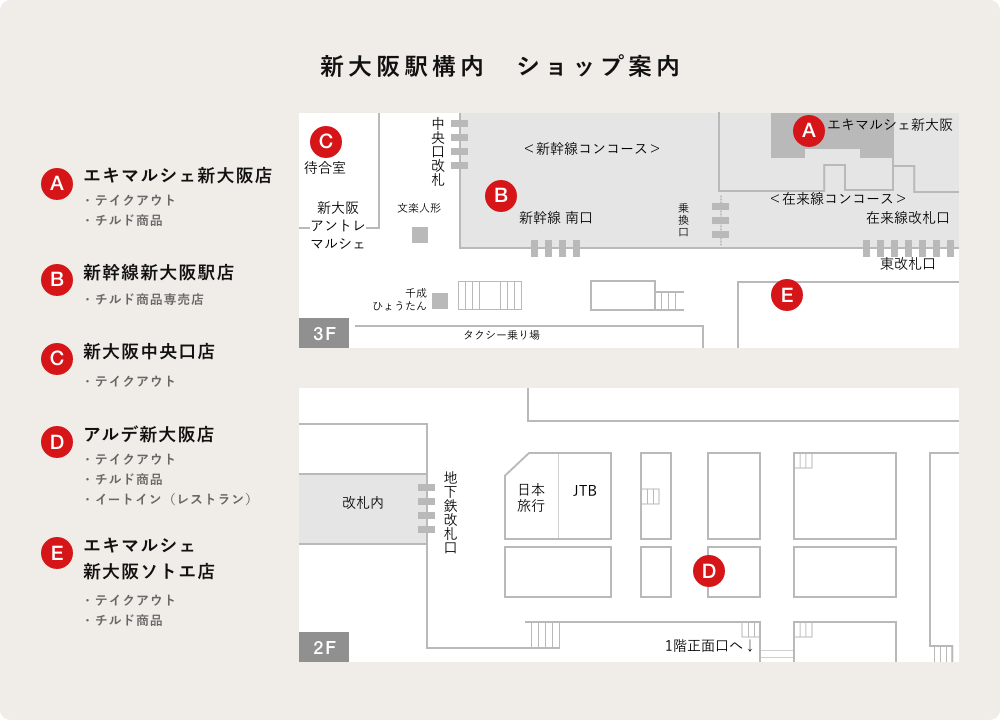 新幹線新大阪駅店 新幹線改札内 お店を探す 551horai 蓬莱 大阪名物の豚まん 肉まん